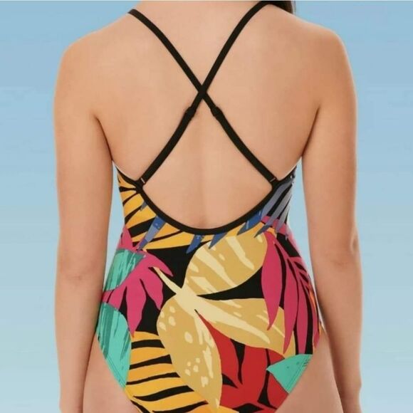 Slimming control lace- up swimsuit - Picture 2 of 2